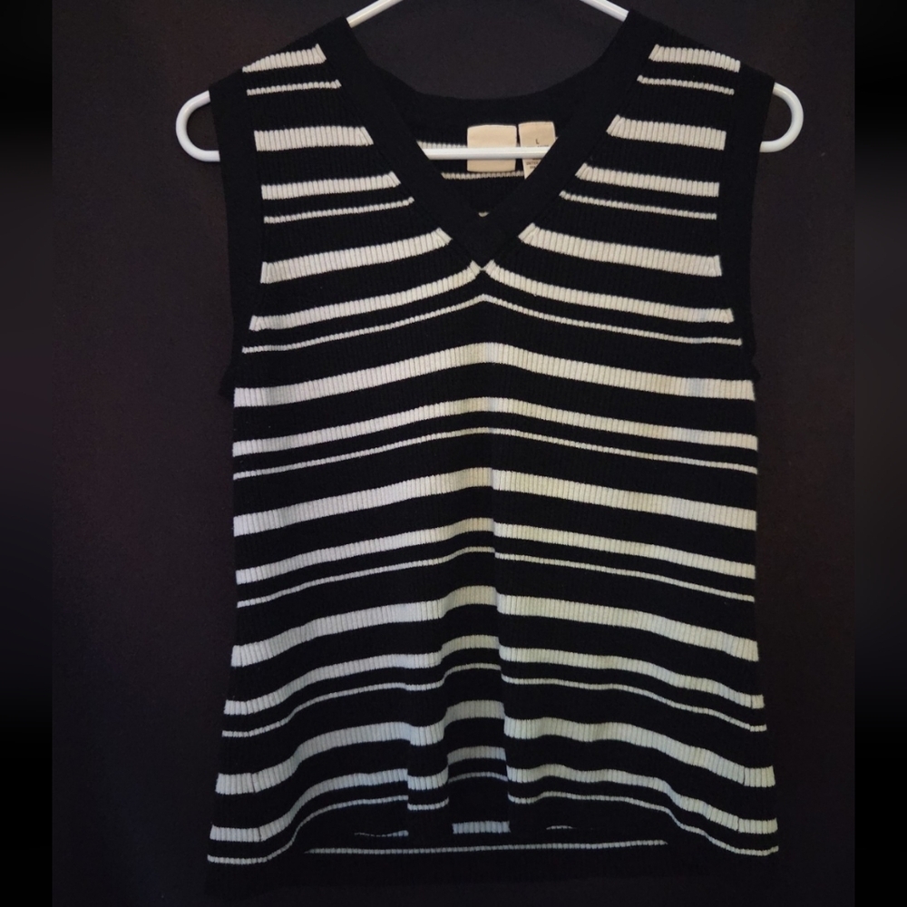 Merona Black and White Striped Tank Top